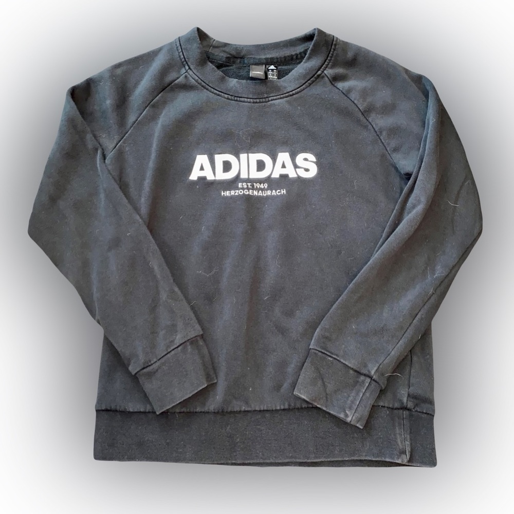 ADIDAS BLACK LOGO CREWNECK SWEATER // SIZE SMALL🖤